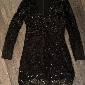 French Connection Black Sequin Dress